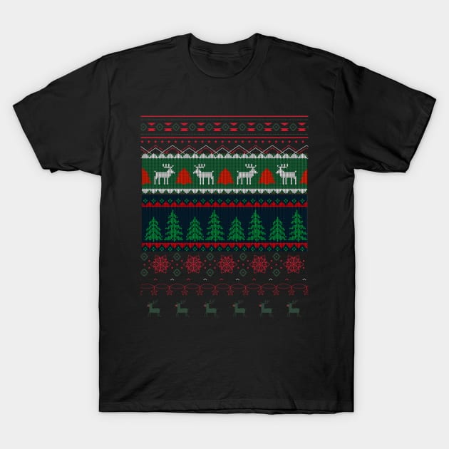 Your Own knitted Christmas Deers T-Shirt by Tee Trendz